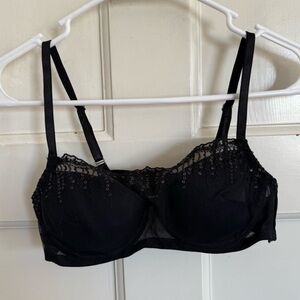 Soma sequin embellished black lingerie bra size 34A